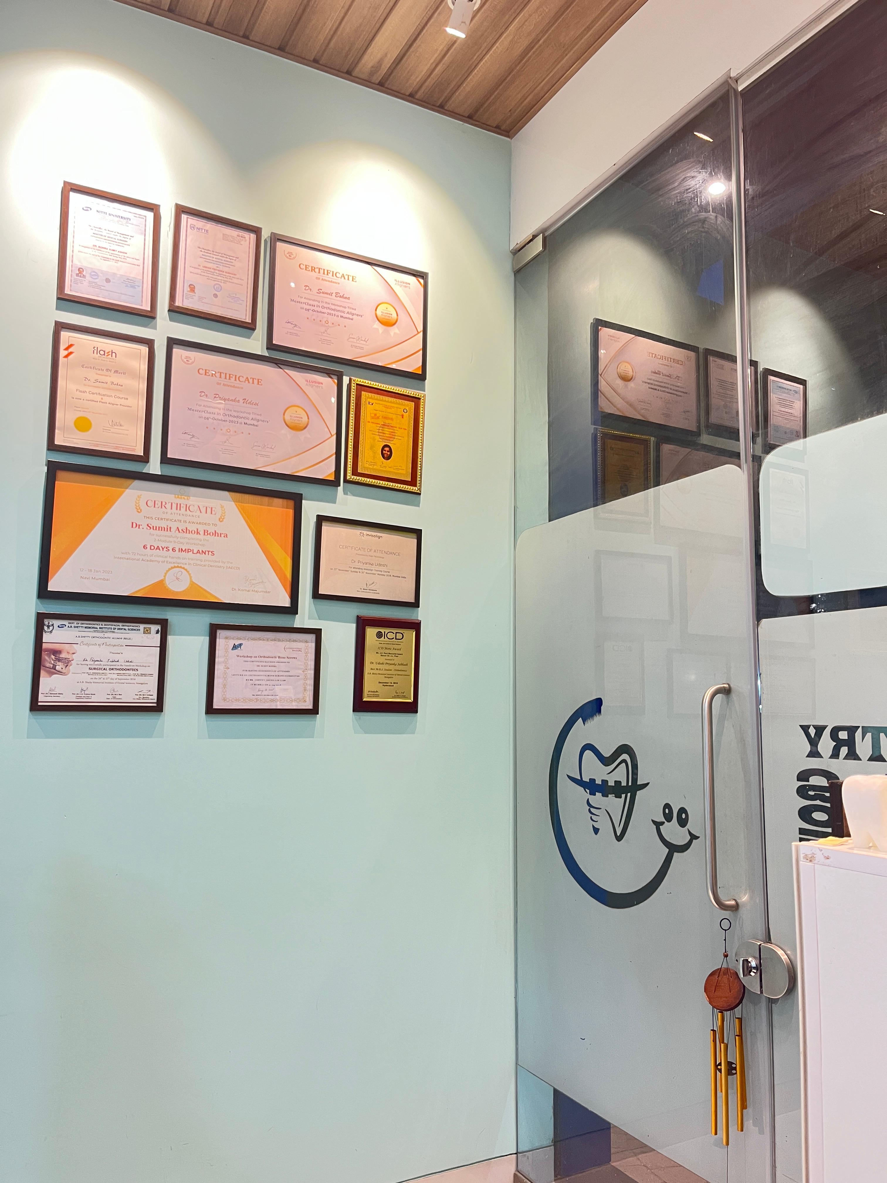 Wall of doctor certifications